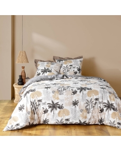 Parure de Lit Scarlett Gris 240 x 220 cm + Drap-Housse 140x190 cm Gris