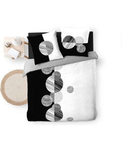Parure de couette imprimée 220 x 240 cm + 2 taies 100% coton 57 fils Stormi