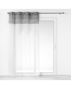 Panneau a oeillets 140 x 280 cm voile sable+top effet lin tisse aloria top Sans