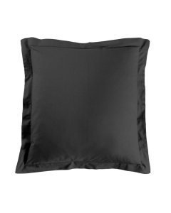 Taie d'oreiller 63 x 63 cm uni 57 fils lina  +point bourdon Noir