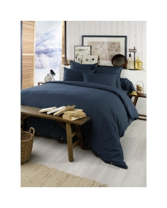 Housse de couette chaude en flanelle 260 x 240 cm Candice Bleu foncé