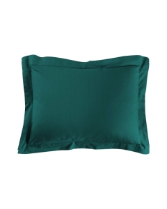 Taie d'oreiller 50 x 70 cm uni 57 fils lina  +point bourdon Emeraude