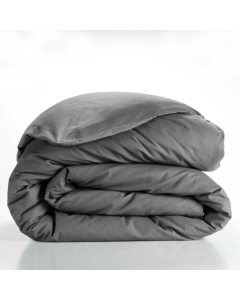 Housse de couette 2 personnes 240 x 220 cm uni 57 fils lina Anthracite