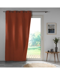 Rideau a oeillets double face 140 x 260 cm 100% occultant/satiné Obscure Terracotta