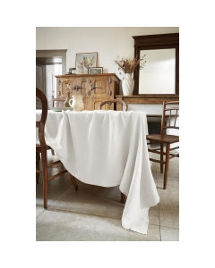Nappe rectangle 170 x 350 cm lin lavé soline craie Blanc
