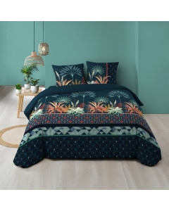Housse de couette 240 x 220 cm coton 57 fils + 2 taies Floriana