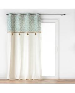 Rideau a oeillets 140 x 240 cm coton/polyester+top imp+pompon vivoline Sans
