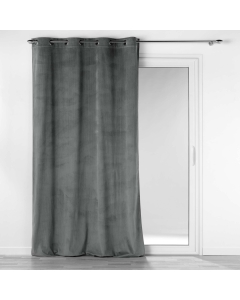 Rideau à oeillets 140 x 260 cm velours côtelé Casual Anthracite
