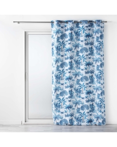 Rideau a oeillets 140 x 260 cm polyester imprimé Amazonia Bleu
