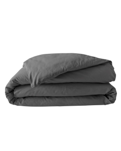 Housse de couette 2 personnes 260 x 240 cm percale de coton 78 fils Acier