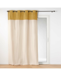 Rideau tamisant a oeillets 140 x 240 cm polycoton Tessa ocre