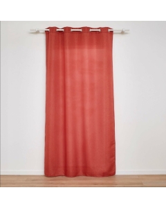 Rideau a oeillets 140 x 280 cm polyester uni+fils metallises zeline Terracotta