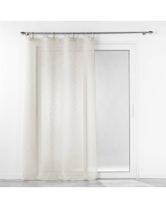 Voilage a oeillets bois 140 x 240 cm voile tissé Minalisa Beige