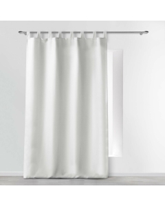 Rideau a passants 140 x 260 cm polyester uni essentiel Blanc