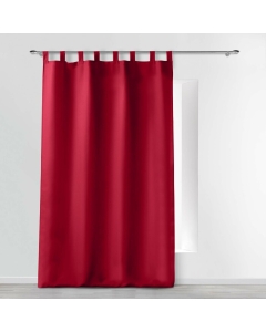 Rideau a passants 140 x 260 cm polyester uni essentiel Rouge