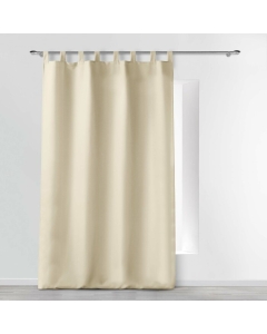 Rideau a passants 140 x 260 cm polyester uni essentiel Naturel