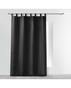 Rideau a passants 140 x 260 cm polyester uni essentiel Noir