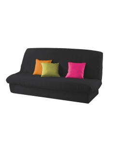 Housse de clic clac mat. 120 à 140 cm - 185 à 200 cm polye. uni essentiel Noir