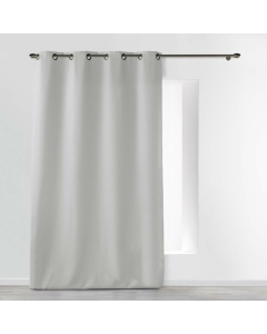 Rideau a oeillets metal 140 x 280 cm polyester uni essentiel Gris