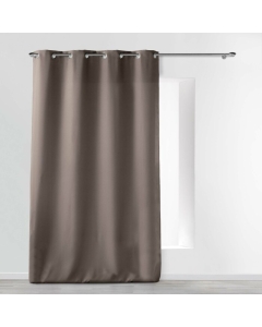 Rideau a oeillets metal 140 x 280 cm polyester uni essentiel Taupe