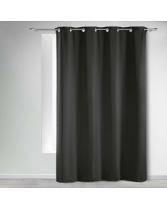 Rideau a oeillets 140 x 240 cm occultant uni occult Charbon