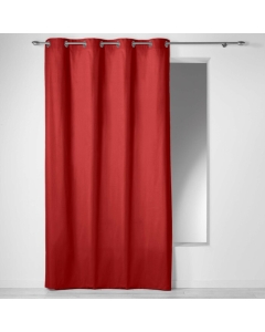 Rideau a oeillets 140 x 240 cm coton uni panama Rouge