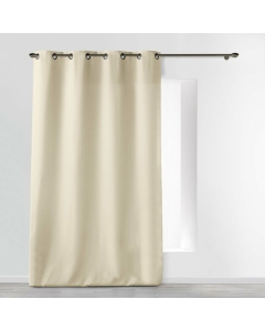 Rideau a oeillets metal 140 x 280 cm polyester uni essentiel Naturel