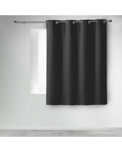 Rideau a oeillets 140 x 180 cm occultant uni occult Charbon