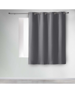 Rideau a oeillets 140 x 180 cm occultant uni occult Ardoise