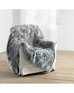 Plaid 125 x 150 cm imitation fourrure antartic Gris