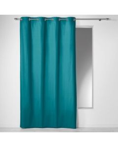 Rideau a oeillets 140 x 240 cm coton uni panama Bleu
