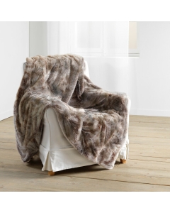 Plaid 180 x 220 cm imitation fourrure antartic Choco