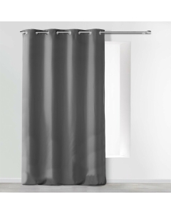 Rideau a oeillets 140 x 260 cm microfibre unie absolu Anthracite