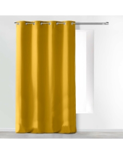 Rideau a oeillets 140 x 280 cm microfibre unie absolu Moutarde