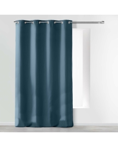 Rideau a oeillets 140 x 280 cm microfibre unie absolu Indigo