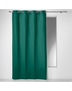 Rideau a oeillets 140 x 240 cm coton uni panama Emeraude