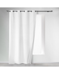 Rideau a oeillets 140 x 260 cm polyester uni thermique icemount Blanc