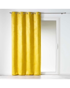 Rideau occultant 140 x 240 cm en velours frappé Tropicaline Jaune
