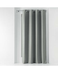 Rideau a oeillets 140 x 260 cm chambray uni solena Gris