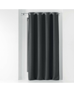 Rideau a oeillets 135 x 240 cm occultant tisse tramina Anthracite