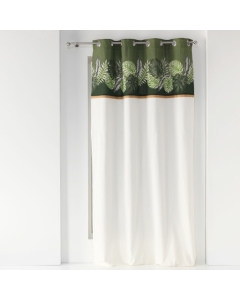 rideau a oeillets 140 x 240 cm coton uni+top imprime+jute guinee