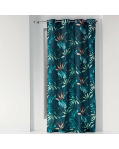 rideau a oeillets 140 x 260 cm polyester imprime blue garden