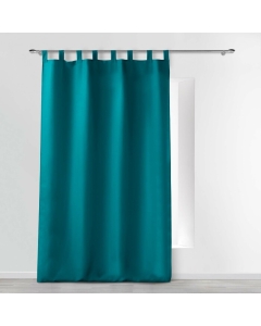 Rideau a passants 140 x 260 cm polyester uni essentiel Petrole