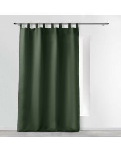 Rideau a passants 140 x 260 cm polyester uni essentiel Kaki