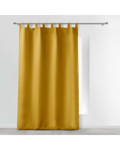 Rideau a passants 140 x 260 cm polyester uni essentiel Miel