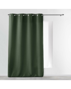 Rideau a oeillets metal 140 x 280 cm polyester uni essentiel Kaki