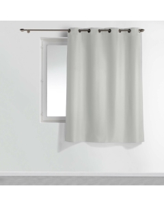 Rideau a oeillets metal 140 x 180 cm polyester uni essentiel Gris