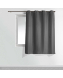 Rideau a oeillets metal 140 x 180 cm polyester uni essentiel Beton