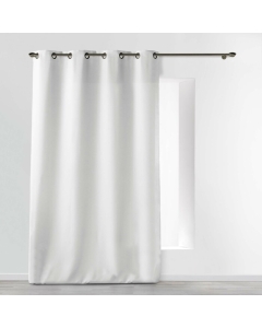 Rideau a oeillets metal 140 x 260 cm polyester uni essentiel Blanc