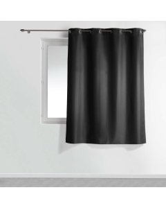 Rideau a oeillets metal 140 x 180 cm polyester uni essentiel Noir